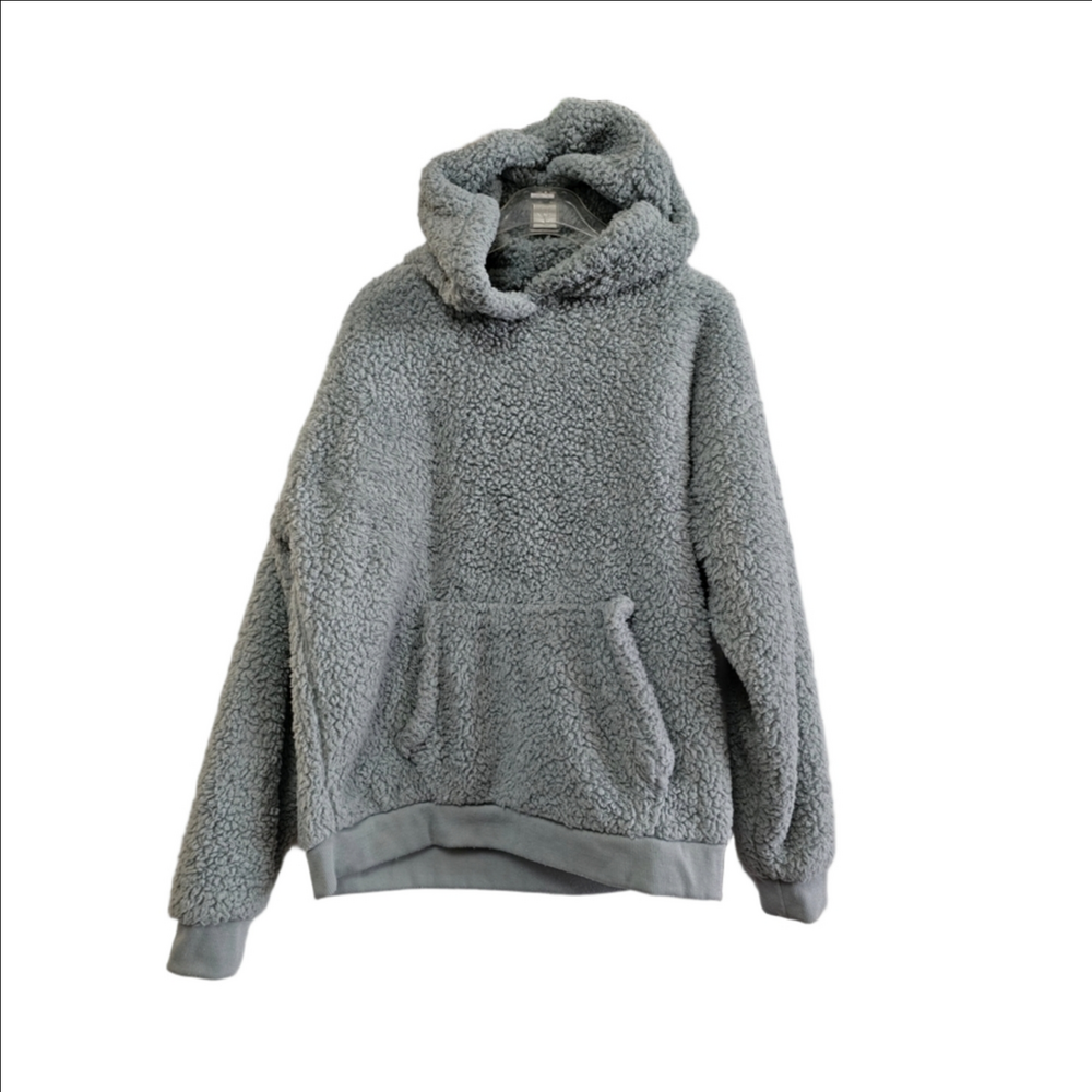 Teddy Fuzzy Fleece Hoodie Fluffy Sherpa Mint Green Full Zip